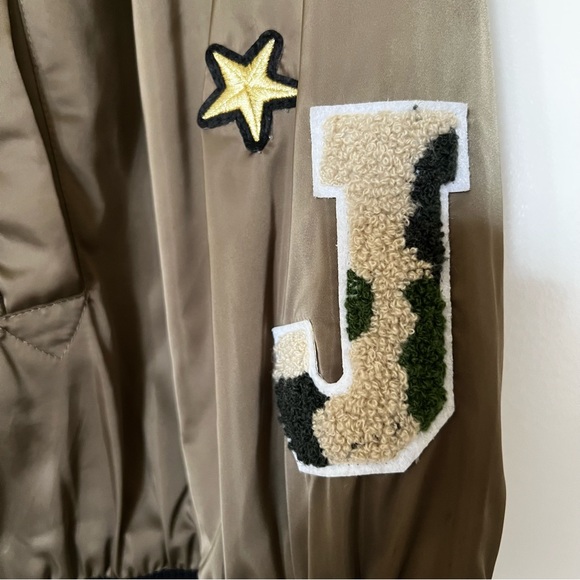 Zara Varsity Utility Patch Jacket Olive Green - Picture 4 of 7